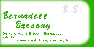 bernadett barsony business card